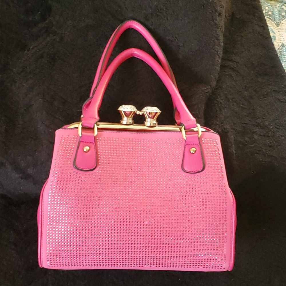 Hot pink rhinestone purse